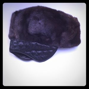 Men’s vintage, mink hat with earflaps
